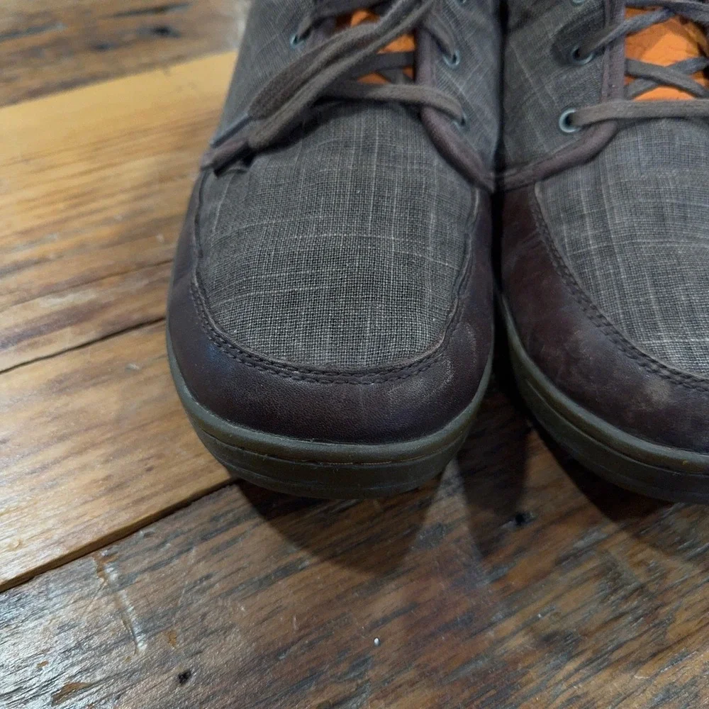 Olukai Mens Nana Hele Chukka Boots Size 11 Brown Leather Textile Stingray Detail